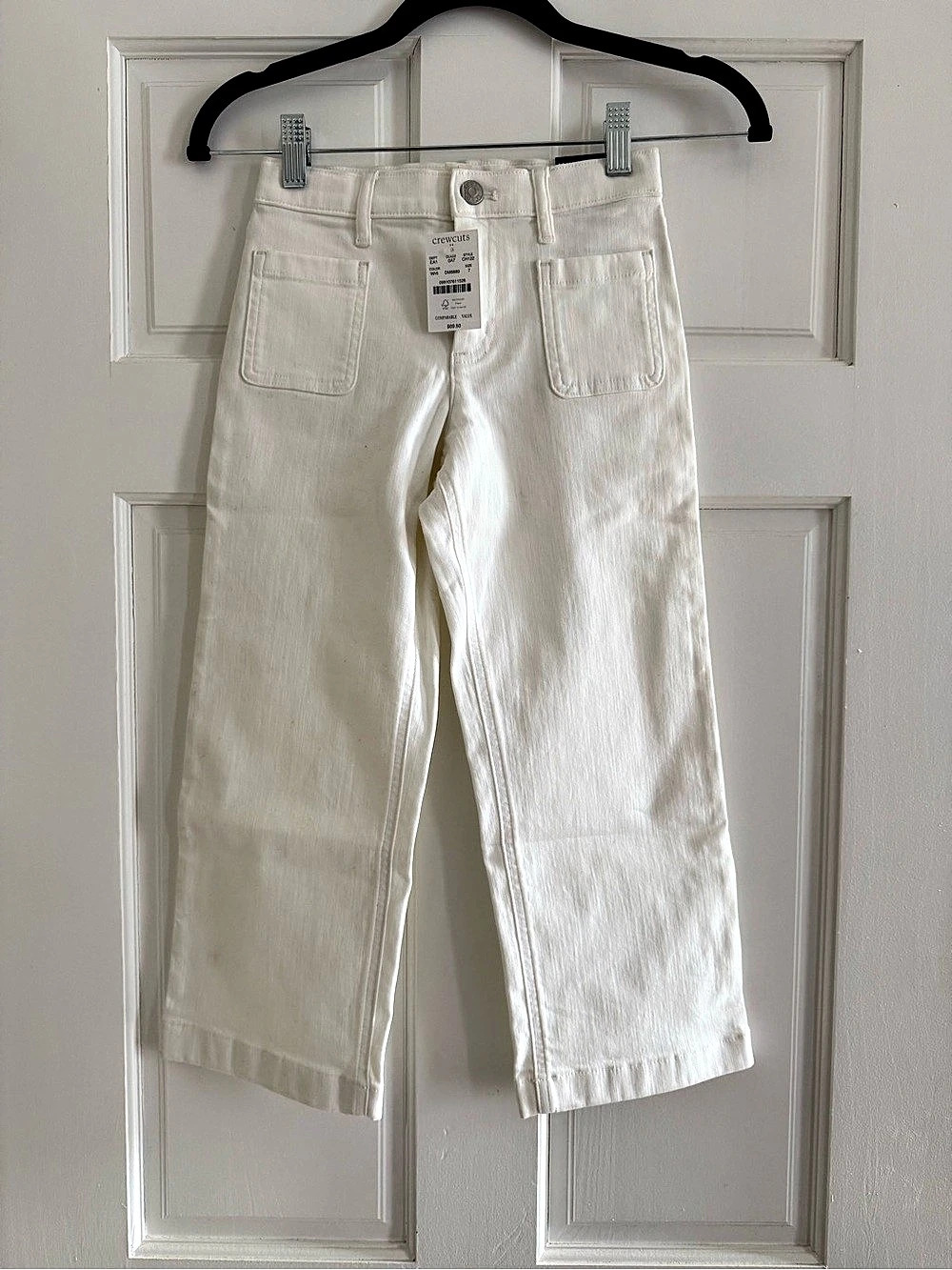 J Crew Crewcuts Wide Leg Jeans in White Size 7 NWT